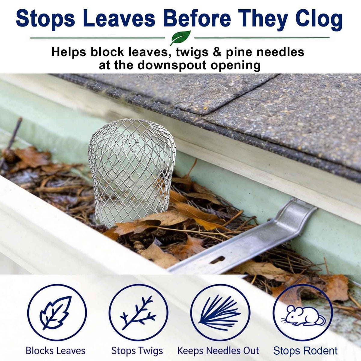 🍂 Flexible Aluminum Gutter Downspout Guards – Leaf & Debris Blockers