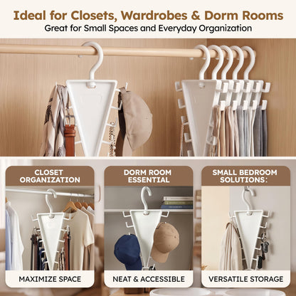 ✨ 12-Hook V-Shaped Closet Organizer – Save Space & Keep Accessories Tidy