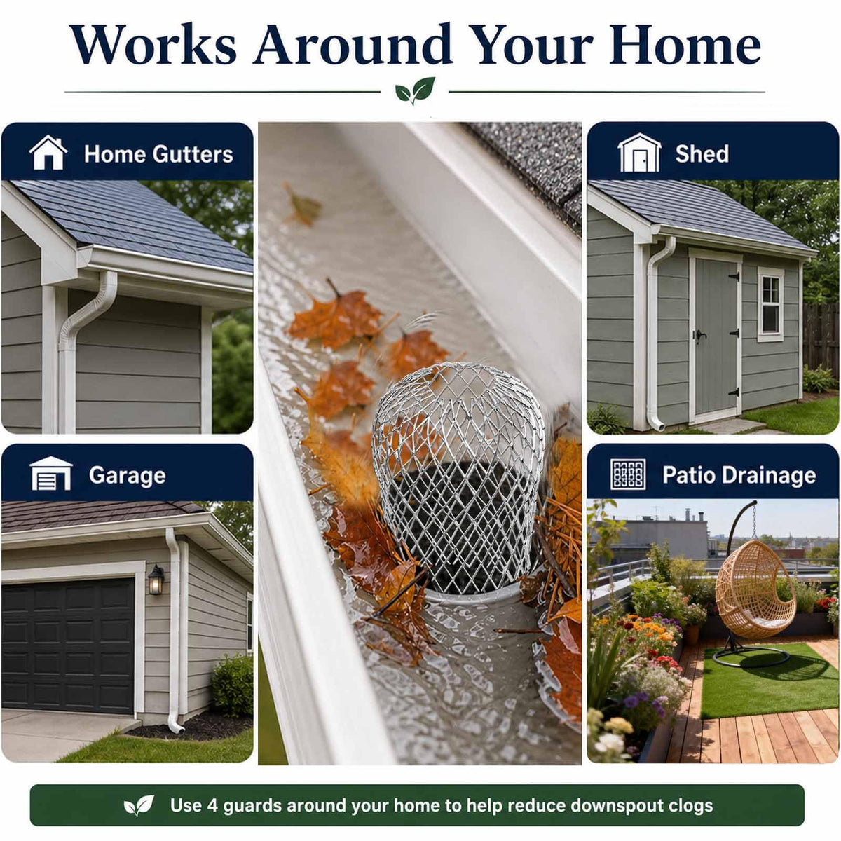 🍂 Flexible Aluminum Gutter Downspout Guards – Leaf & Debris Blockers