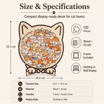 🎨 Artistic Wooden Dog Puzzle with Display Frame, Unique Shaped Jigsaw Puzzle for Adults Stress Relief Home Decor Creative Gift