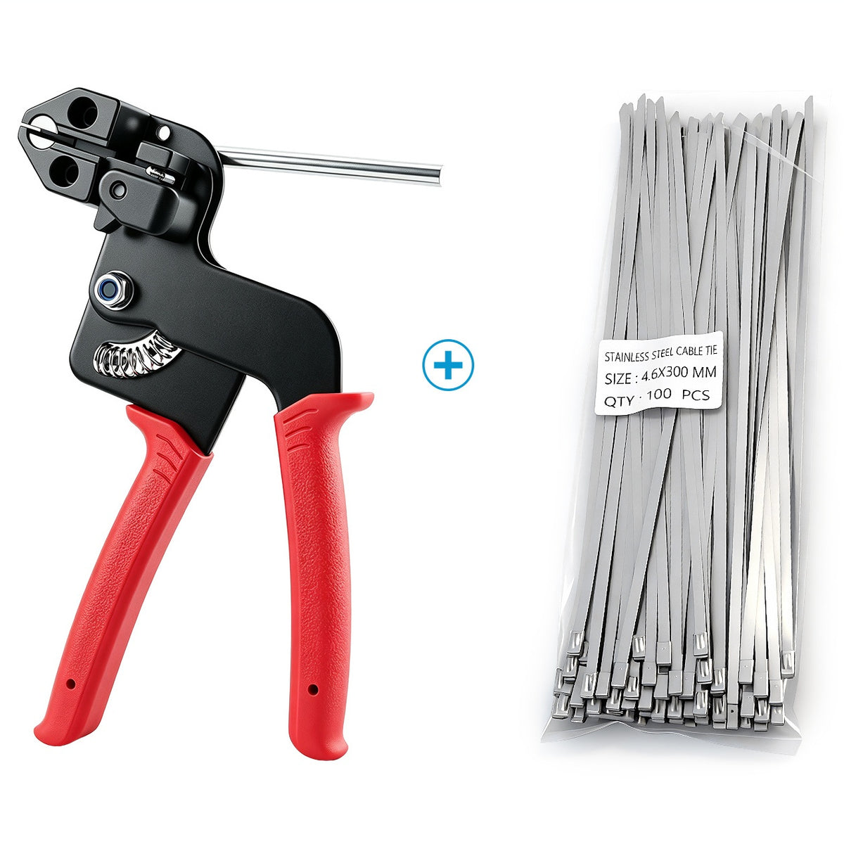 🔥Stainless Steel Cable Tie Gun with Metal Zip Ties