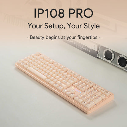 🔥50% OFF！💄FURYCUBE IP108 Lipstick Shape Wireless Mechanical Keyboard, Tri-Mode RGB Desk Keyboard✨