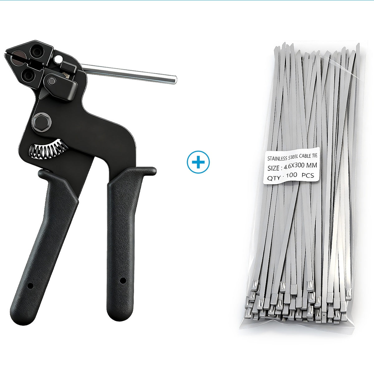 🔥Stainless Steel Cable Tie Gun with Metal Zip Ties