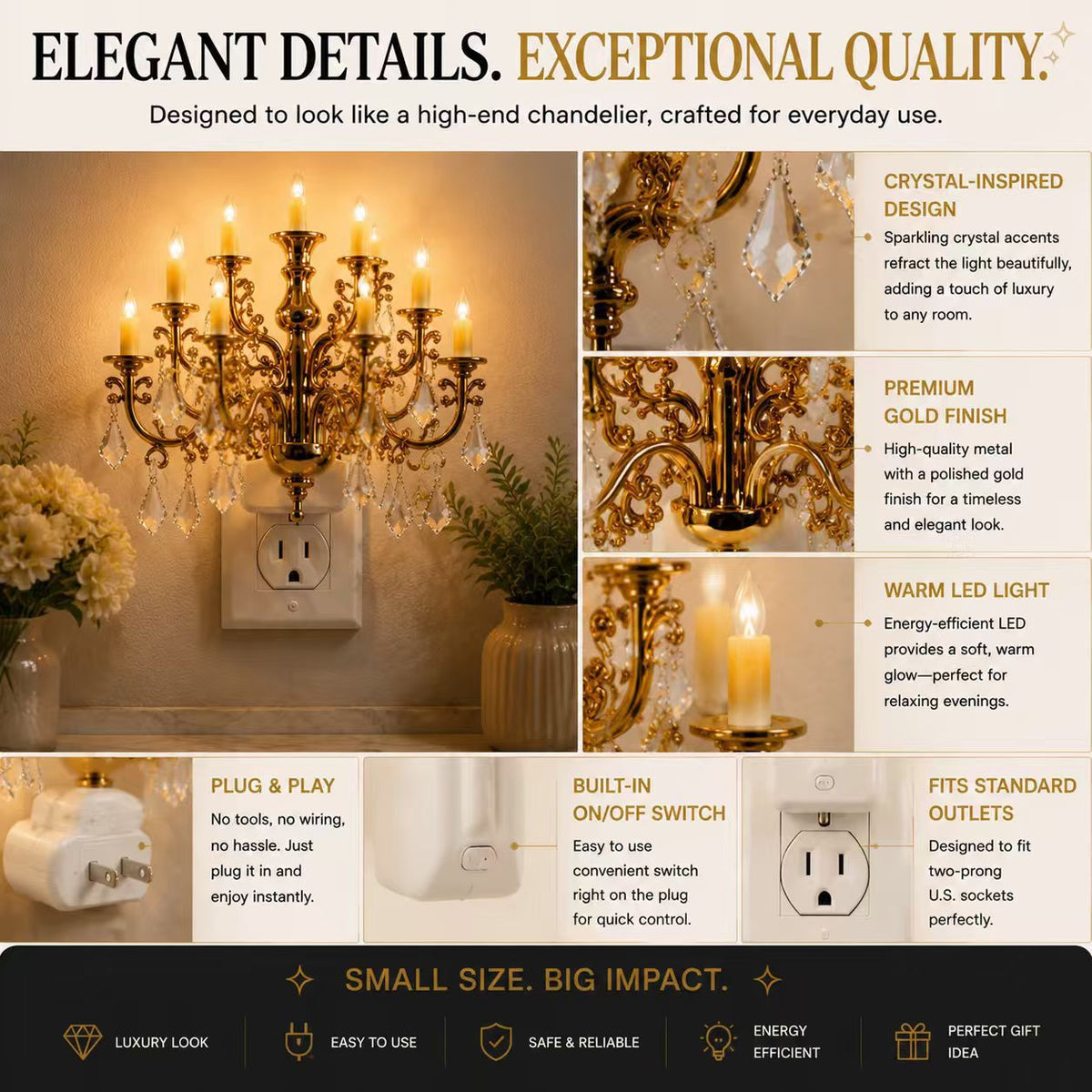 Chandelier Design Plug-In Night Light