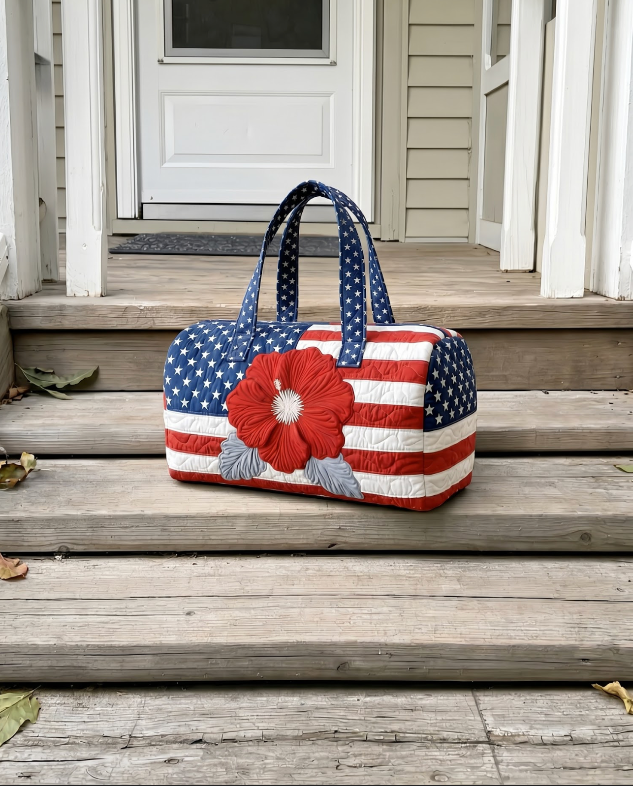 🇺🇸✨ Patriotic American Flag Quilted Travel Bag