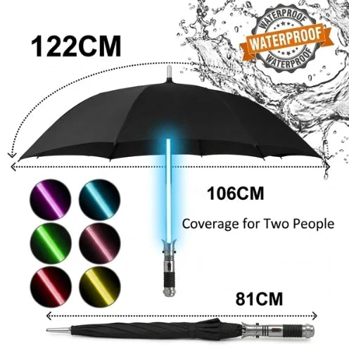 LED glowing umbrella size diagram