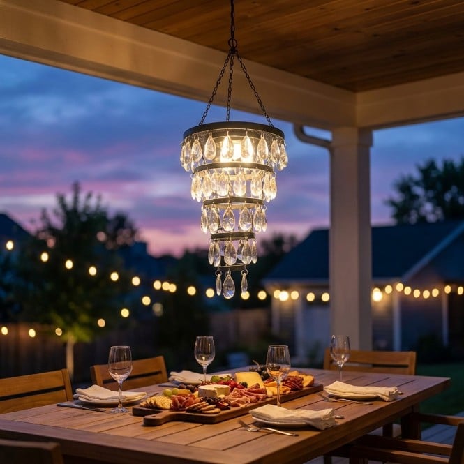 🔥Solar Hanging Crystal Chandelier