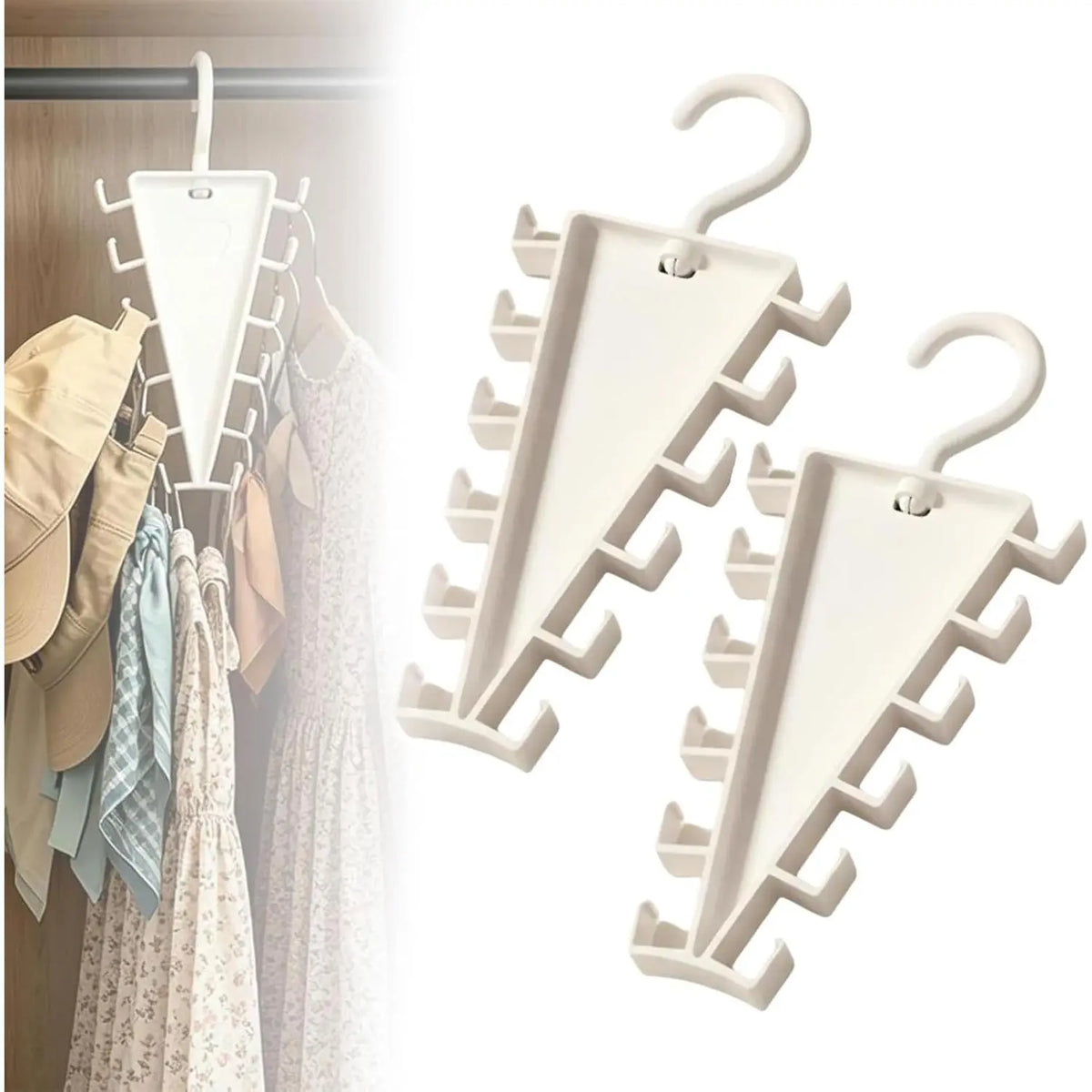 ✨ 12-Hook V-Shaped Closet Organizer – Save Space & Keep Accessories Tidy
