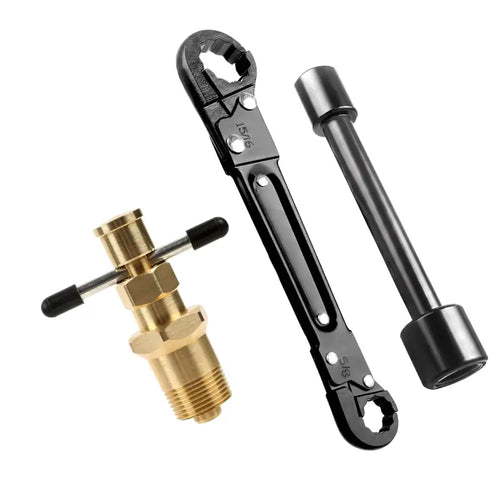 Compression Sleeve Puller Tool for 1/2" & 3/4" Brass Pipes, Rust-Resistant Ferrule Remover, Pipe Ring Extraction Kit for Corroded/Frozen Supply Stops, Removes Nut & Ferrule Safely – No Pipe Damage (Fits NPT 1/2", 3/4")