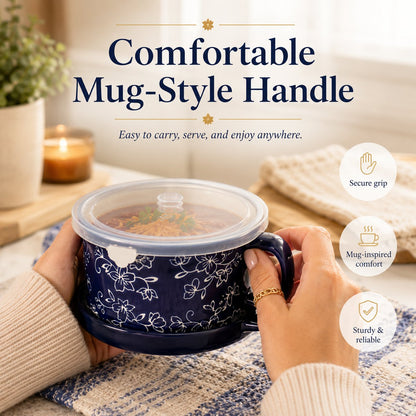 25 oz Floral Soup Mugs