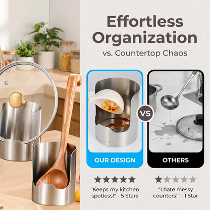 Thickened Stainless Steel Utensil Organizer, Rust Resistant Easy to Clean