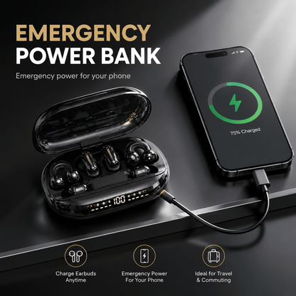 🎧 GT699S 6-in-1 Smart Wireless Earbuds | Power Bank Charging Case | Clip-On, In-Ear & Sleep Earbuds