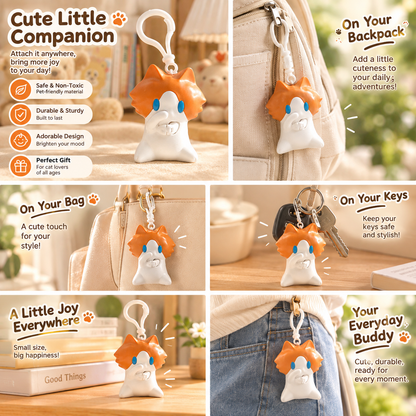 Cute Salary Cat Pull Swing Keychain, Funny Fidget Toy, Desktop Decor Ornament, Stress Relief Gift