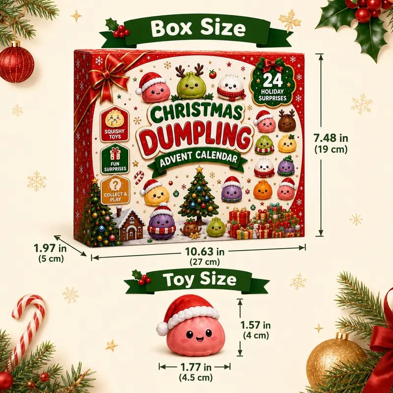 ⚡Hot Sales 49% OFF🔥24-Day Mini Squishies Countdown Calendar – Glitter Dumpling Squeeze Toys for Daily Surprises, Stress Relief & Collectible Fun