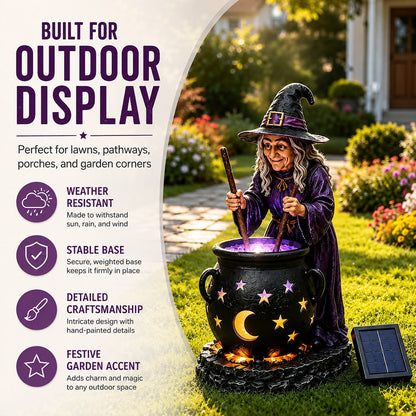 🪄Halloween Witch Glowing Cauldron Solar Light