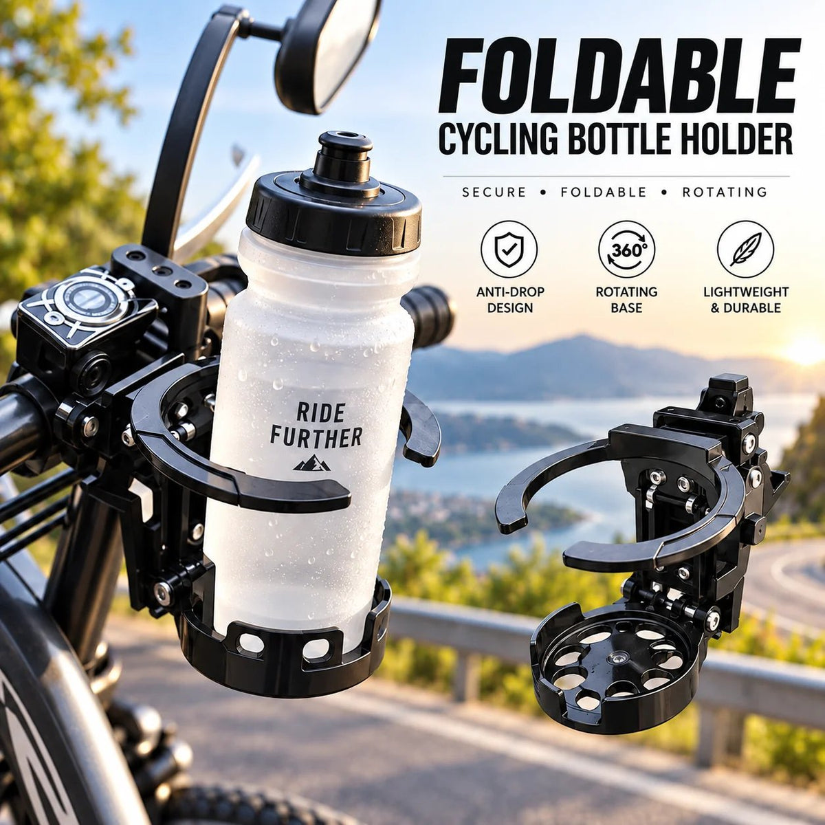✨ Fold It Away When Empty! 🚲 The Ultimate 2-in-1 Space-Saving Bike Bottle Cage 💧