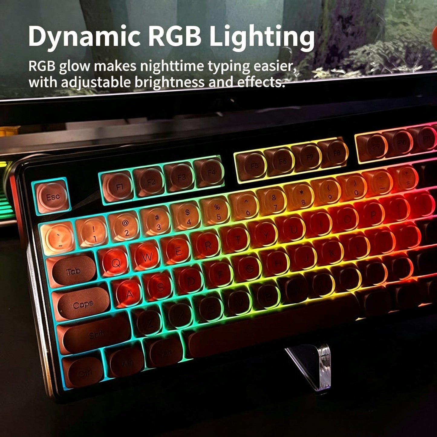 🔥50% OFF！💄FURYCUBE IP108 Lipstick Shape Wireless Mechanical Keyboard, Tri-Mode RGB Desk Keyboard✨
