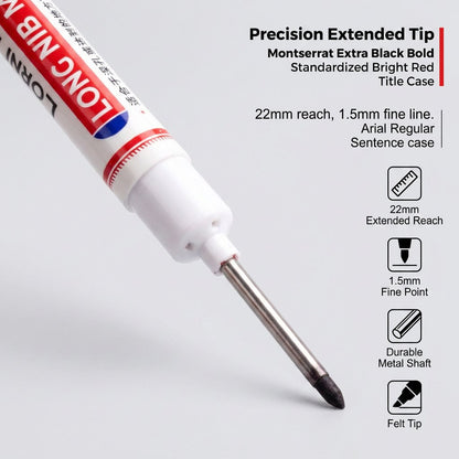 Extended Tip Marker Pen, Quick Dry Ink For Deep Hole Marking🎯
