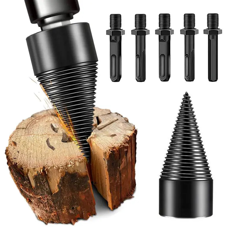 🔨Heavy-Duty Drill Bit Wood Splitter Set