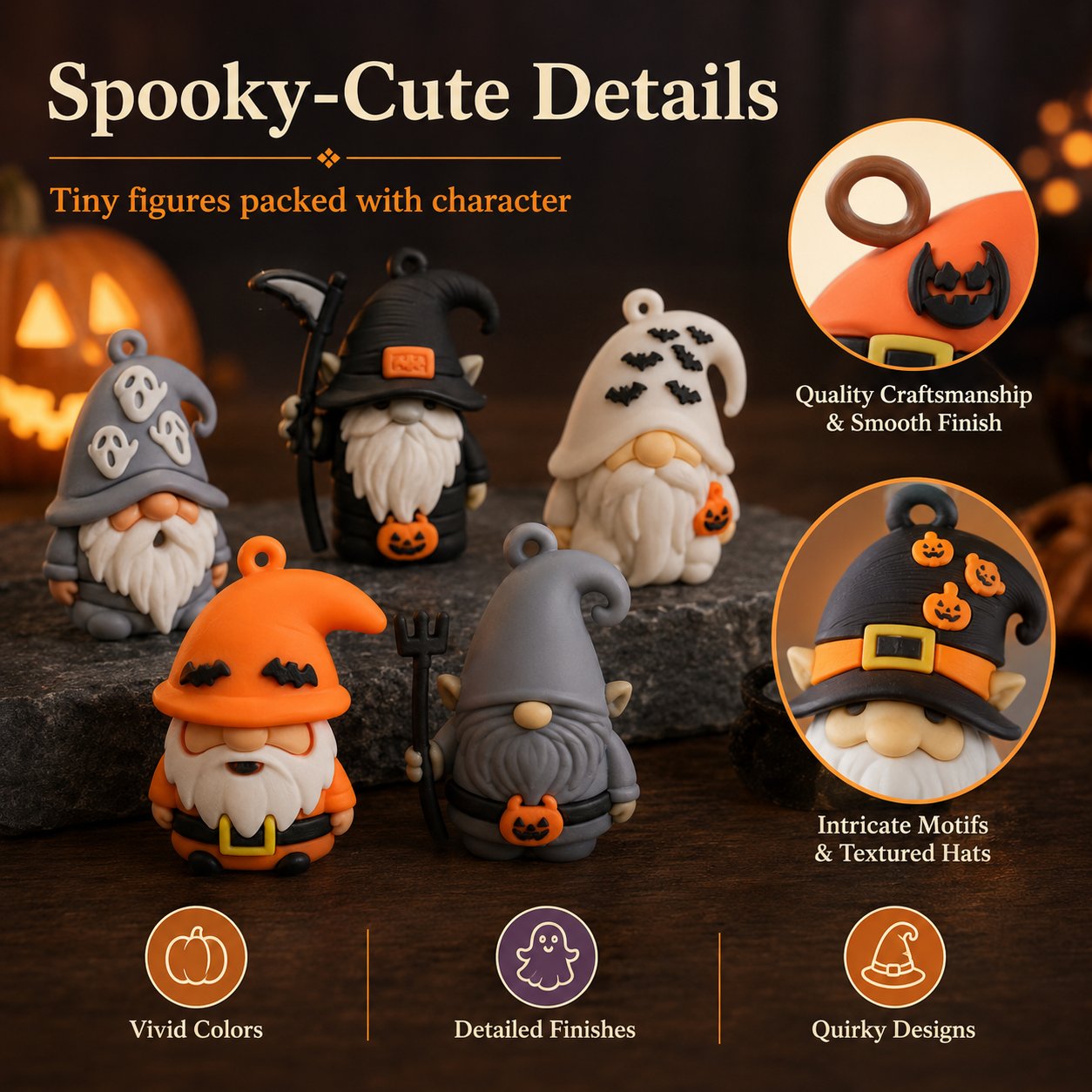 🎃 Hot Sale 50% OFF - 24 Days of Halloween Gnome Surprise Figures Advent Calendar Box