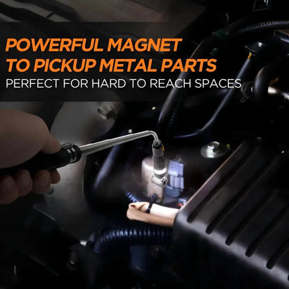 🧲🔦Extendable Magnetic Pickup Tool | LED Telescoping Magnet, Gifts for Men & Car Accessories 💝