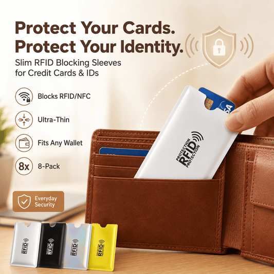 🔥 LAST DAY 49% OFF-🛡️ RFID Blocking Sleeves – Ultimate Protection for Credit & ID Cards Slim, Lightweight & Multi-Color Design