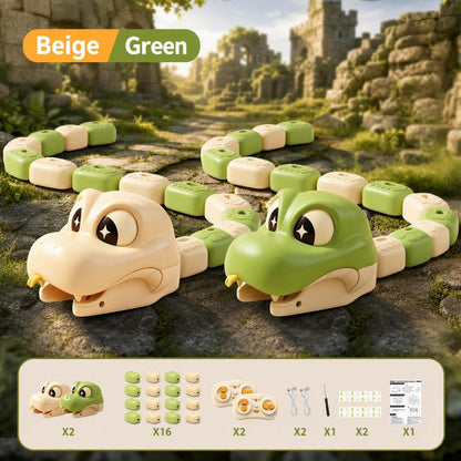 🐍2-Player Remote Control Snake Toy, Realistic Crawling Slither Snake Game for Kids