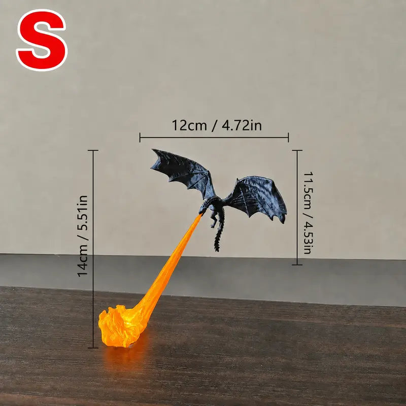 🐉 Fire-Breathing Dragon Figurine Lamp | Gothic Dark Fantasy Desk Decor 🔥