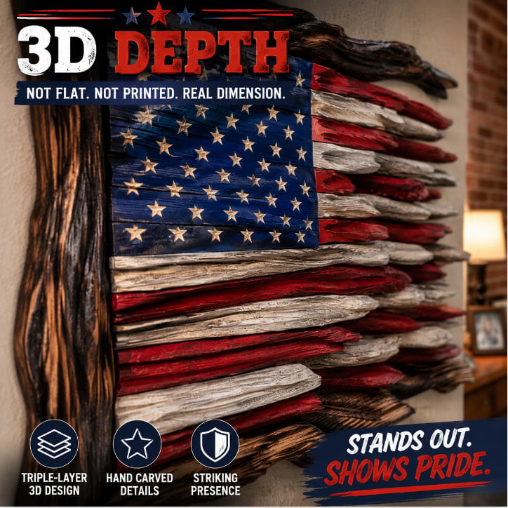 🇺🇸 Handmade Wooden American Flag Wall Art 🔥