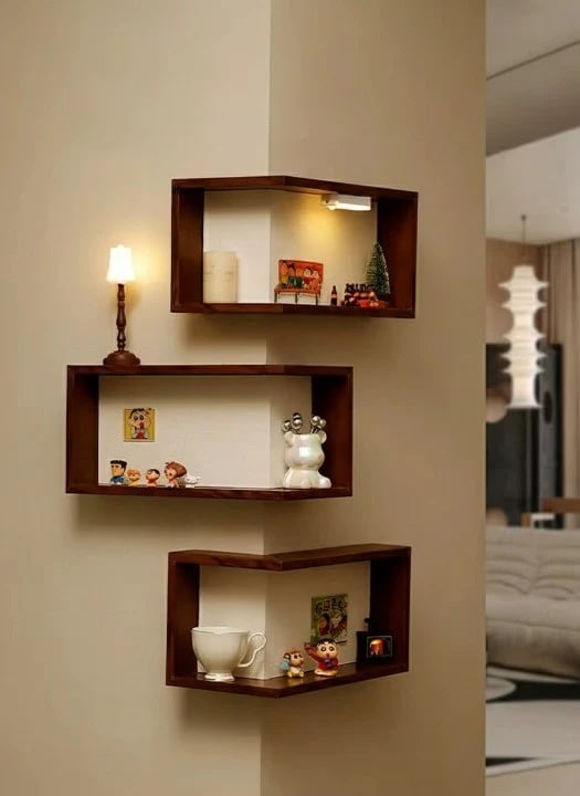 Floating Design Corner Wall Shelf Set📚