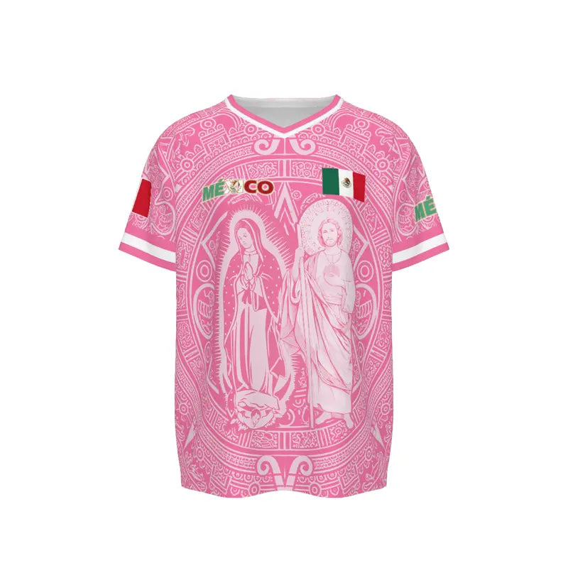 Men's Light Pink Virgencita & San Juditas Mexico 2026 Soccer Jersey