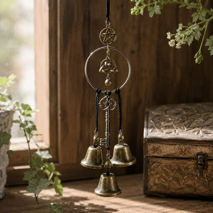 Handmade Iron Witch Bell Wind Chime, Durable Hanging Ornament for Outdoor Home Decor, Festive Gift for Christmas, Halloween, and Thanksgiving #GLOBAL PICKS
