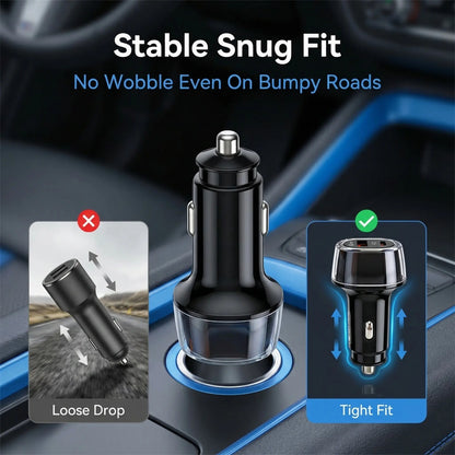2-in-1 Compact Car Charger GPS Tracker Adapter - 30W Fast Charging USB-C Device, Anti-Lost for Parking Lot Find, Charger Compatible with iPhone+Android Use, Portable Slips Into Your Bag, Toolupgrade