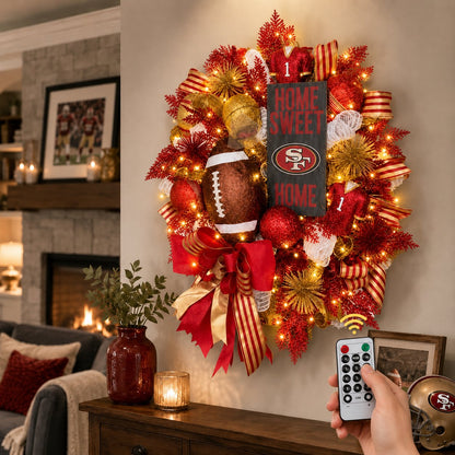 🏈Football Team Handcrafted Wreath for Game-Day Front Door Decor