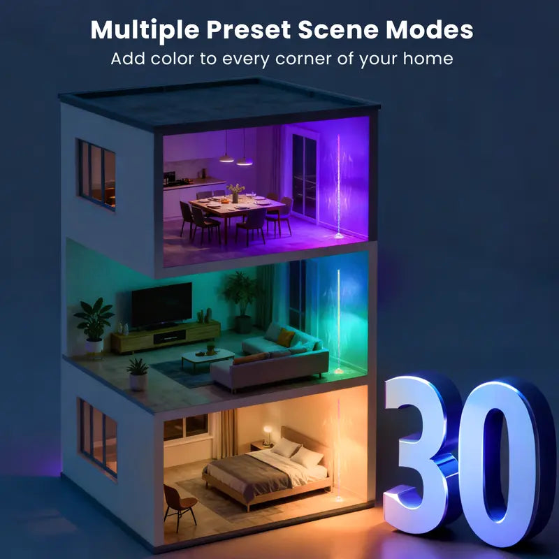 ❤️Crystal Floor Lamp with Magic Color, Smart Floor Lamp with APP&Remote Control