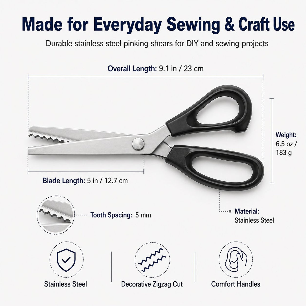 💥 LAST DAY 49% OFF✂️Stainless Steel Zig Zag Pinking Shears