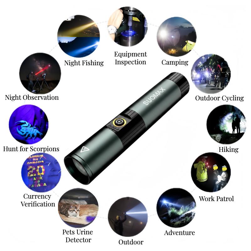 5-in-1 Multicolor Tactical Flashlight