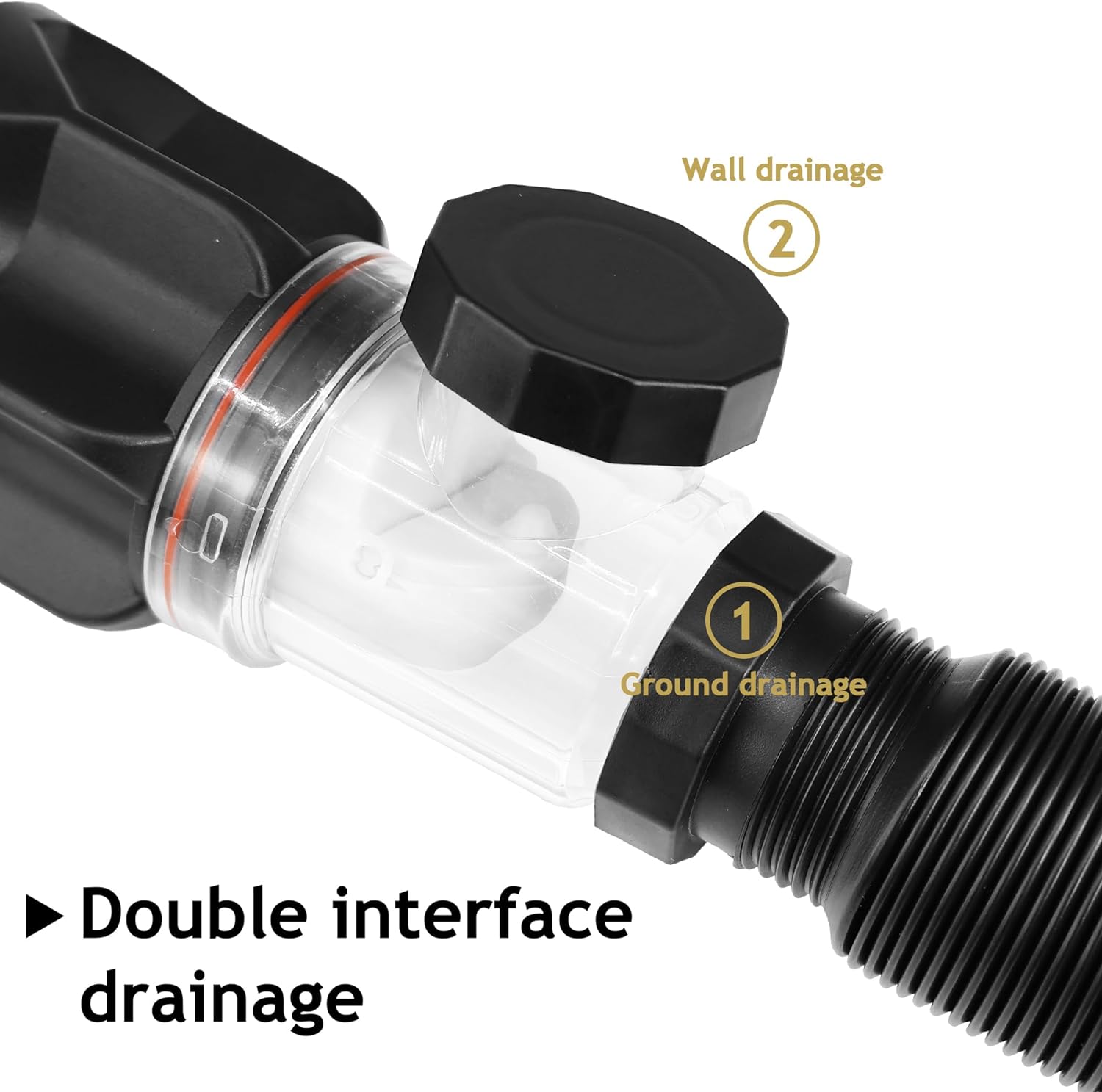 Dual-interface drain connection for wall or ground outlet