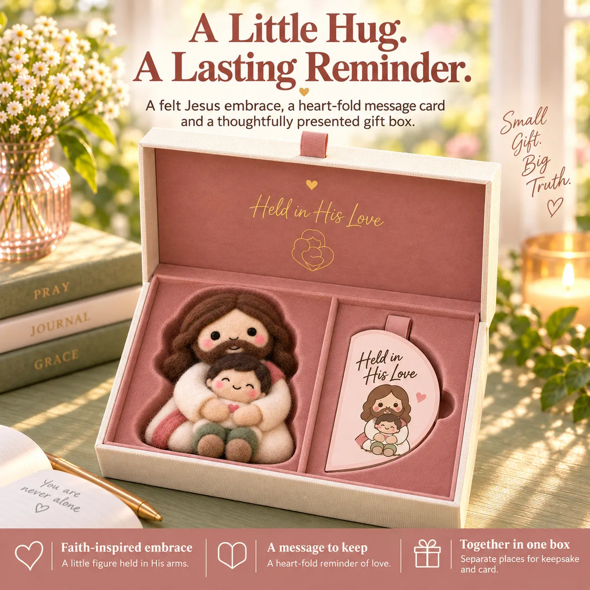 ⏳ Last Day 49% OFF – ✝️ Faith-Inspired Felt Keepsake Gift Set | 6 Meaningful Designs with Matching Message Card & Gift Box 🎁