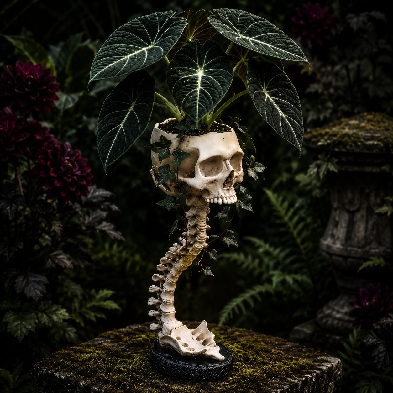 💥 LAST DAY 49% OFF - 💀🌿 Sculptured Skull Flowerpot
