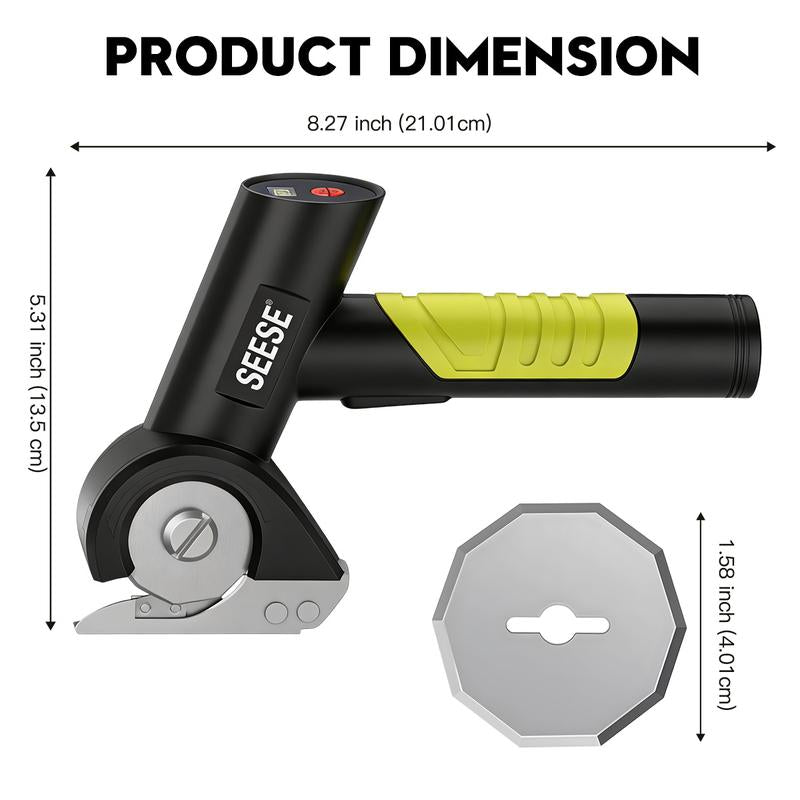 Cordless Rechargeable Electric Scissors – Portable Cutter for Fabric, Cardboard, Leather, Carpet & Crafting Sewing Tools
