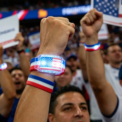 🏆 LED Flag Wristbands – Light Up Your Team Spirit Anywhere!