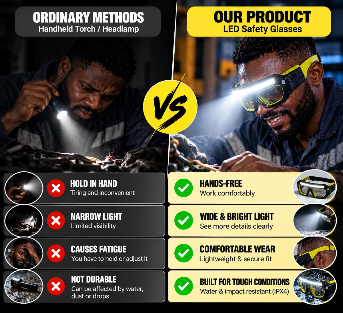 Rechargeable LED Glasses Headlamp