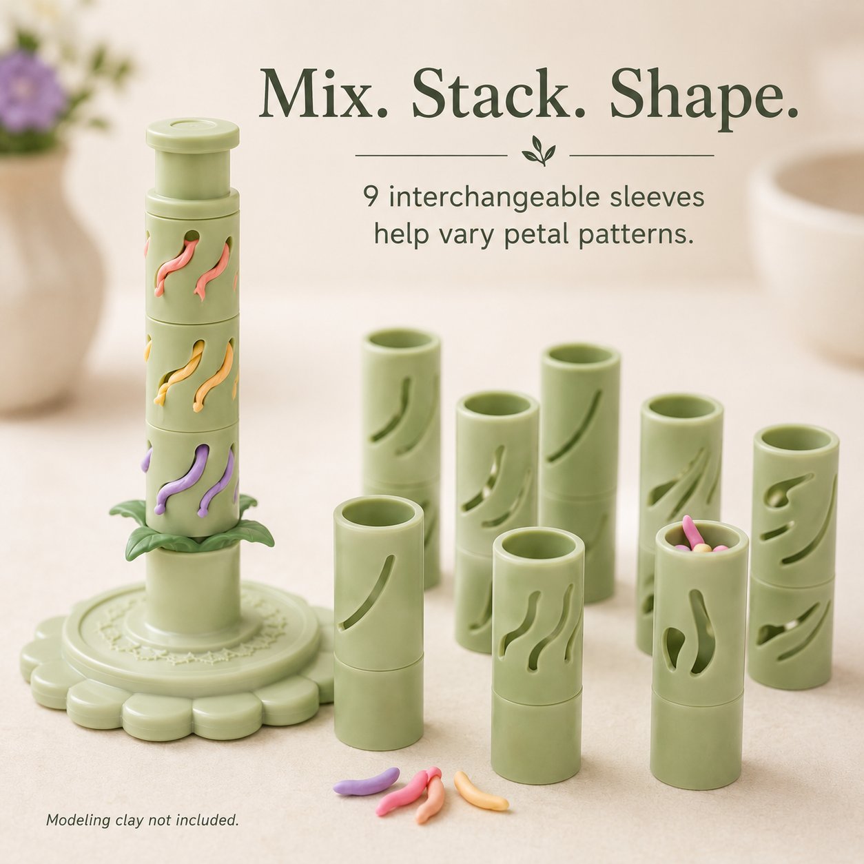 🎉Modular Clay Bloom Maker with 9 Shaping Sleeves