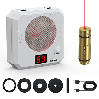 Rechargeable Laser Dry Firing Target - Portable Hunting Training Gear, 5 Difficulty Levels, Steel Plate Sound-Flash Feedback, Indoor Training Tool, Cost-Effective Gift for Male Shooters