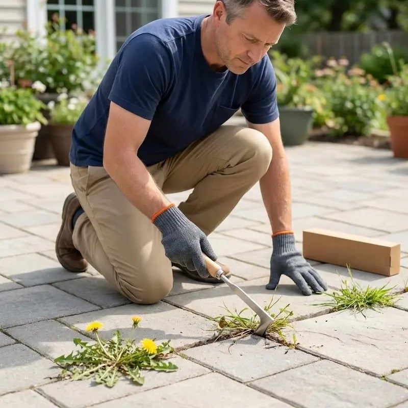 🌱49% OFF NOW! 2026 New Crack Weeder Tool Crevice Cleaning Tool‑Manual Hand Weeder with Wooden Handle, Sturdy Metal Weeding Tool for Pavement Joints, Patio Bricks & Garden Crevice Weed Removal