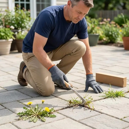 🌱49% OFF NOW! 2026 New Crack Weeder Tool Crevice Cleaning Tool‑Manual Hand Weeder with Wooden Handle, Sturdy Metal Weeding Tool for Pavement Joints, Patio Bricks & Garden Crevice Weed Removal