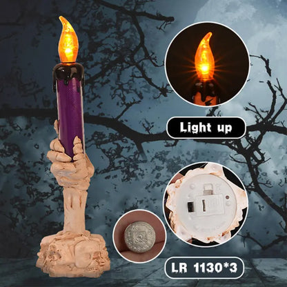 🕯️💀 Halloween Skeleton Hand Candle Holder – Spooky Glow for Every Haunted Home! 🎃👻
