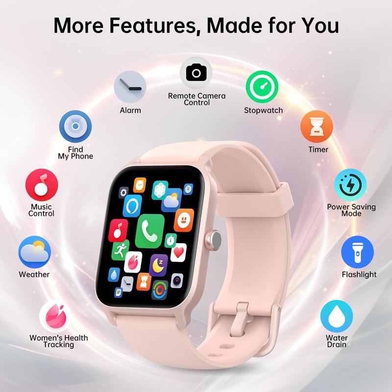 ⌚ Smart Touchscreen Fitness Watch – Steps, Alerts & Music Control