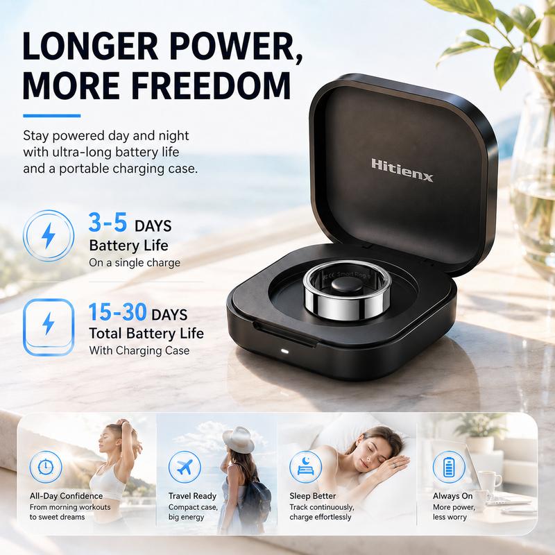 Hitienx Smart Ring 3, Fitness Tracker with 24/7 Sleep Tracking, Heart Rate